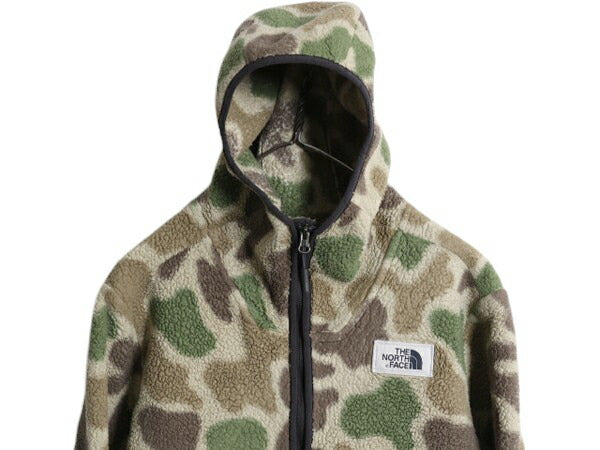 US企画 ノースフェイス 迷彩 キャンプシャー プルオーバー フーディ メンズ M / The North Face フリース パーカー ジャケット アウトドア
