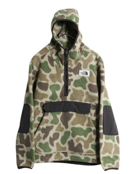 US企画 ノースフェイス 迷彩 キャンプシャー プルオーバー フーディ メンズ M / The North Face フリース パーカー ジャケット アウトドア