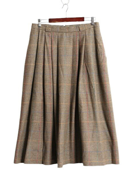 80s オービス ローデン ウール フレア スカート レディース XL / ヴィンテージ ORVIS 千鳥 チェック マキシ丈 ロングスカート 大きいサイズ