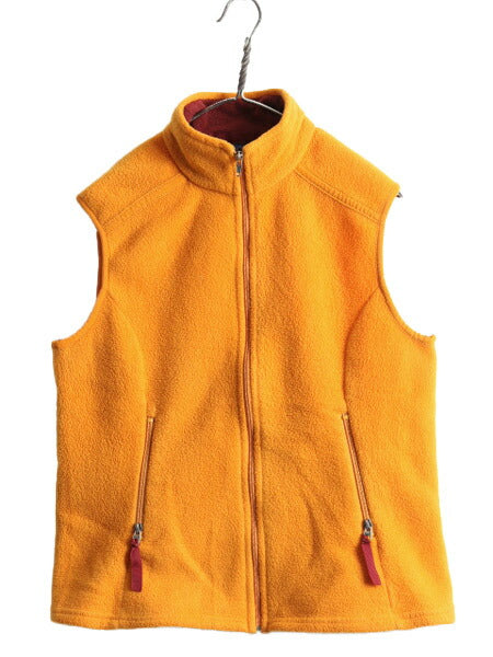 00s USA製 パタゴニア シンチラ フリース ベスト レディース L 古着 Patagonia 00年代 オールド アウトドア ジップアップ 前開き マンゴー