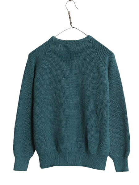 80s USA製 エルエルビーン リブ編み コットン ニット セーター レディース S / ヴィンテージ アウトドア LLBEAN クルーネック チャンキー