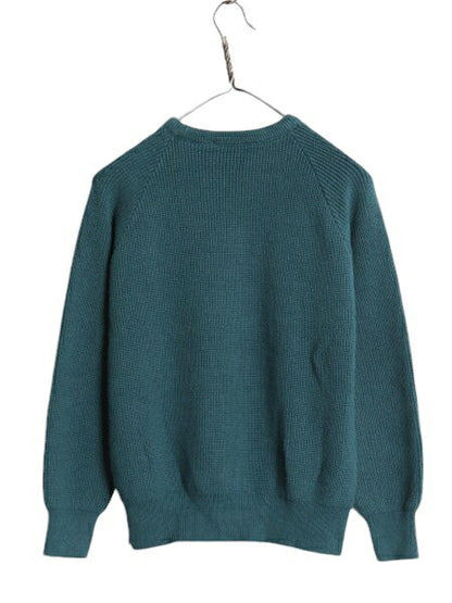 80s USA製 エルエルビーン リブ編み コットン ニット セーター レディース S / ヴィンテージ アウトドア LLBEAN クルーネック チャンキー