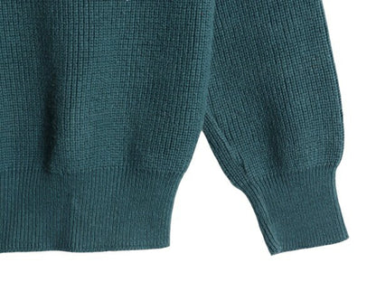 80s USA製 エルエルビーン リブ編み コットン ニット セーター レディース S / ヴィンテージ アウトドア LLBEAN クルーネック チャンキー