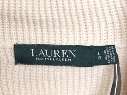 LAUREN ラルフローレン サーマル ハイネック 長袖 Tシャツ レディース L 古着 ポロ ワッフル カットソー スウェット コットン プルオーバー