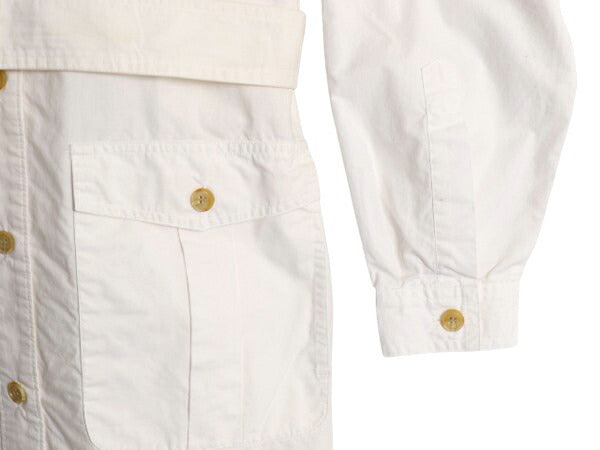 80s バナナリパブリック サファリ シャツ ハーフ コート レディース M ヴィンテージ BANANA REPUBLIC 旧タグ ブッシュ ジャケット コットン