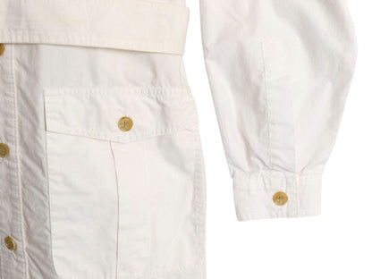 80s バナナリパブリック サファリ シャツ ハーフ コート レディース M ヴィンテージ BANANA REPUBLIC 旧タグ ブッシュ ジャケット コットン
