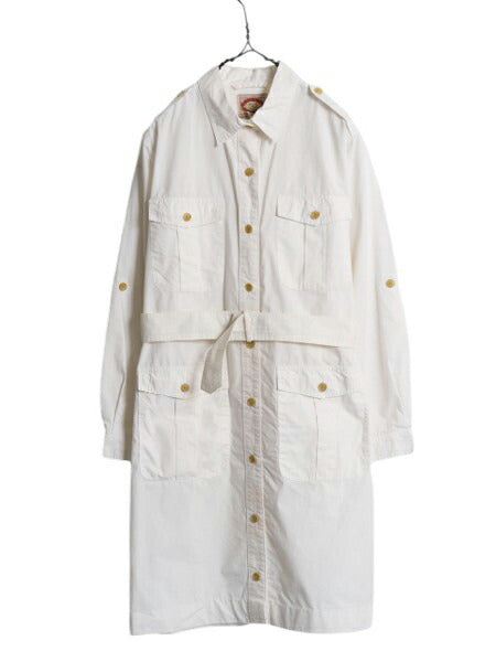 80s バナナリパブリック サファリ シャツ ハーフ コート レディース M ヴィンテージ BANANA REPUBLIC 旧タグ ブッシュ ジャケット コットン