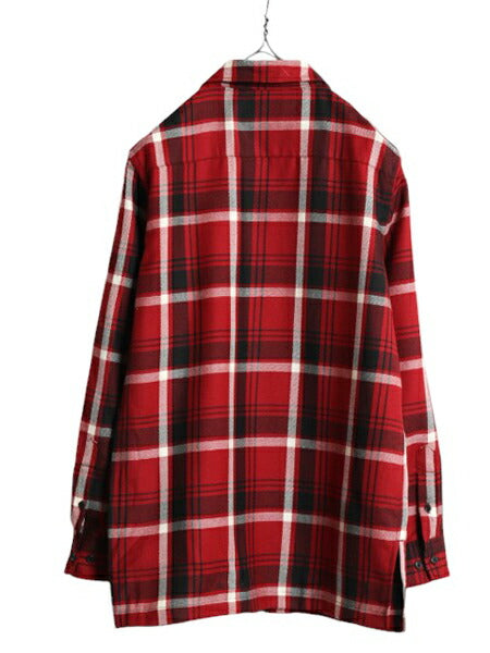 90s LAUREN ラルフローレン ウール シャツ ジャケット レディース S オールド チェック フルジップ ポケット付き 薄手 ボックス ブルゾン