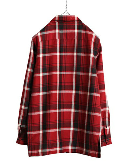 90s LAUREN ラルフローレン ウール シャツ ジャケット レディース S オールド チェック フルジップ ポケット付き 薄手 ボックス ブルゾン