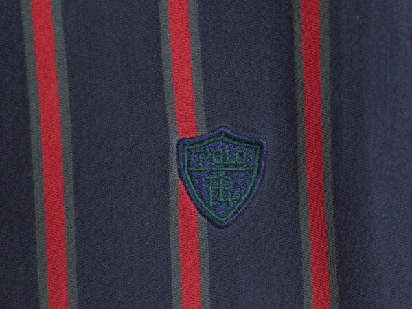 90s ポロ ラルフローレン ヘンリーネック ロング丈 長袖 Tシャツ メンズ XL / オールド グランパ ロンT コットン ストライプ 大きいサイズ