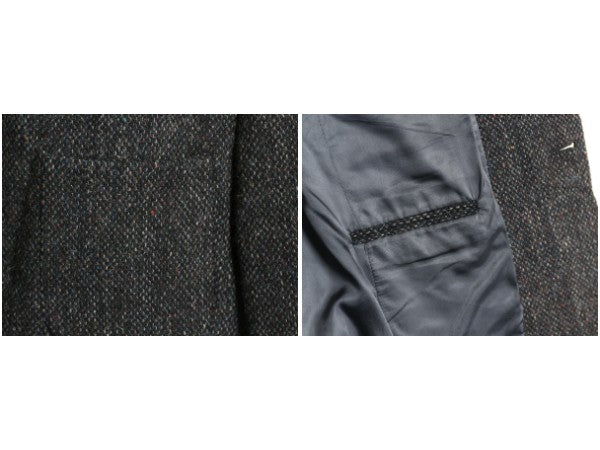 80s USA製 ハリスツイード テーラード ジャケット メンズ S 程/ ヴィンテージ ブレザー ウール ツイード トラッド シンプル マルチカラー