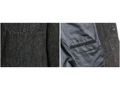 80s USA製 ハリスツイード テーラード ジャケット メンズ S 程/ ヴィンテージ ブレザー ウール ツイード トラッド シンプル マルチカラー