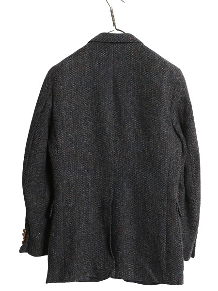 80s USA製 ハリスツイード テーラード ジャケット メンズ S 程/ ヴィンテージ ブレザー ウール ツイード トラッド シンプル マルチカラー