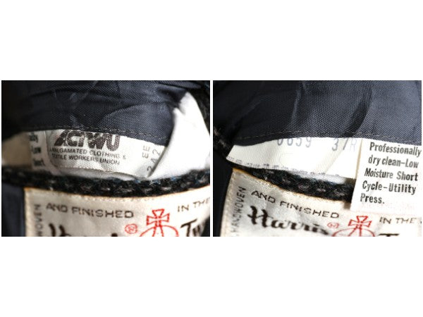 80s USA製 ハリスツイード テーラード ジャケット メンズ S 程/ ヴィンテージ ブレザー ウール ツイード トラッド シンプル マルチカラー