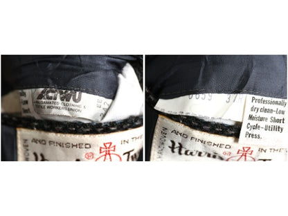 80s USA製 ハリスツイード テーラード ジャケット メンズ S 程/ ヴィンテージ ブレザー ウール ツイード トラッド シンプル マルチカラー