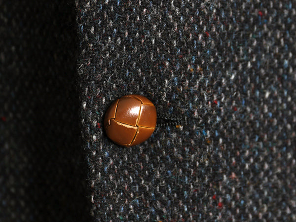 80s USA製 ハリスツイード テーラード ジャケット メンズ S 程/ ヴィンテージ ブレザー ウール ツイード トラッド シンプル マルチカラー