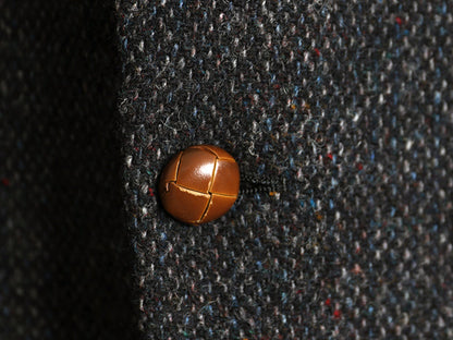 80s USA製 ハリスツイード テーラード ジャケット メンズ S 程/ ヴィンテージ ブレザー ウール ツイード トラッド シンプル マルチカラー