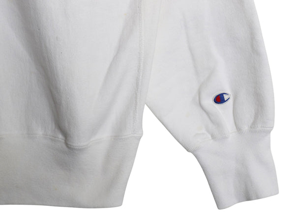 80s USA製 ★ チャンピオン リバースウィーブ カレッジ プリント スウェット メンズ L ヴィンテージ ヘビーウェイト トレーナー 裏起毛 白