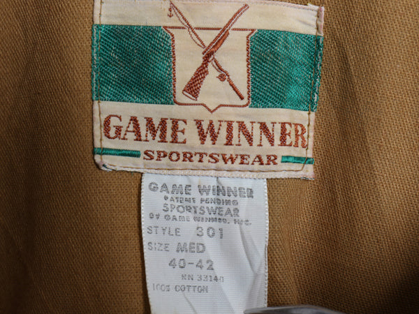 70s GAME WINNER ダック ハンティング ジャケット メンズ M / ヴィンテージ アウトドア シューティング カバーオール ジャンパー ブラウン