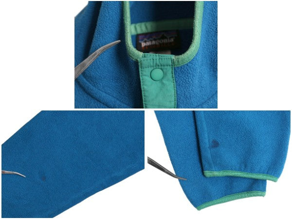 パタゴニア ライトウェイト シンチラ スナップT フーディ メンズ L 12年製 フリース パーカー プルオーバー ジャケット ハイネック ブルー