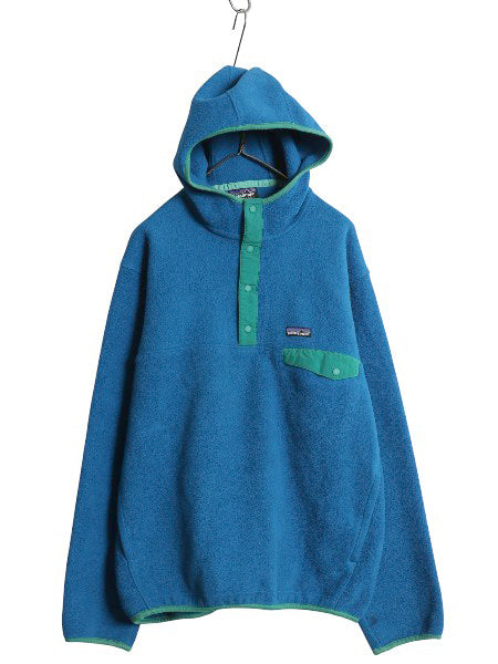 パタゴニア ライトウェイト シンチラ スナップT フーディ メンズ L 12年製 フリース パーカー プルオーバー ジャケット ハイネック ブルー
