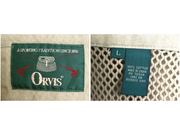 90s オービス コットン ハンティング ジャケット メンズ L オールド アウトドア テーラード ブレザー 本革 レザー エルボーパッチ ベージュ