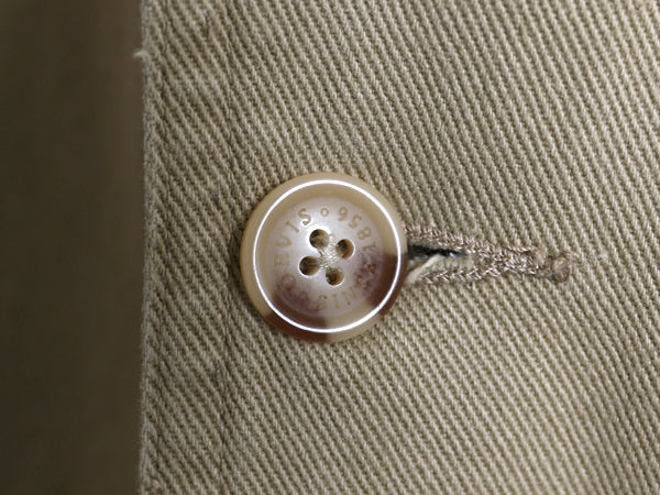 90s オービス コットン ハンティング ジャケット メンズ L オールド アウトドア テーラード ブレザー 本革 レザー エルボーパッチ ベージュ