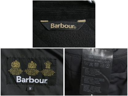 バブアー パウエル キルト ジャケット メンズ M / 中綿 ナイロン キルティング ハーフ コート フリース ライナー ジャンパー 3ワラント 黒