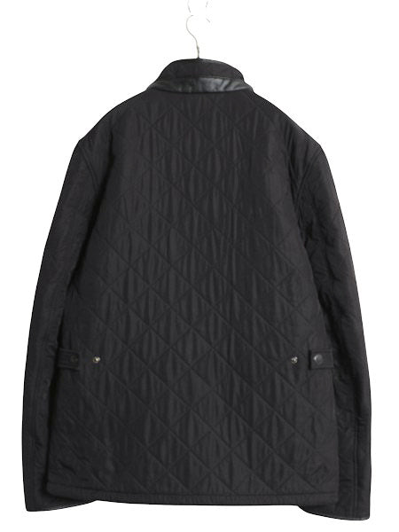 バブアー パウエル キルト ジャケット メンズ M / 中綿 ナイロン キルティング ハーフ コート フリース ライナー ジャンパー 3ワラント 黒