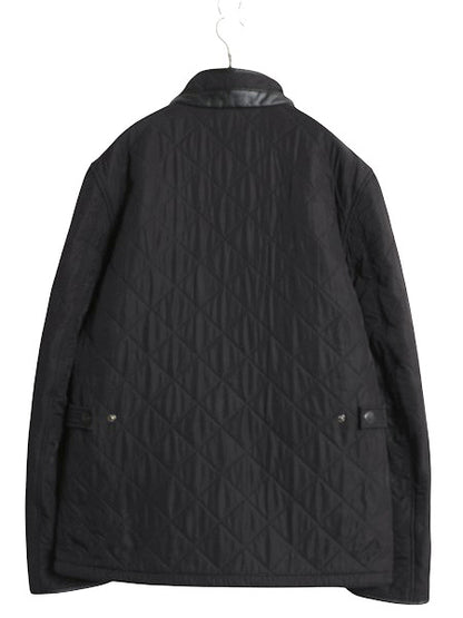 バブアー パウエル キルト ジャケット メンズ M / 中綿 ナイロン キルティング ハーフ コート フリース ライナー ジャンパー 3ワラント 黒