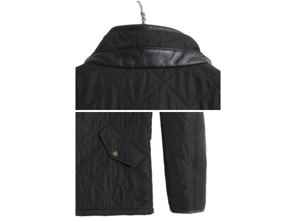 バブアー パウエル キルト ジャケット メンズ M / 中綿 ナイロン キルティング ハーフ コート フリース ライナー ジャンパー 3ワラント 黒