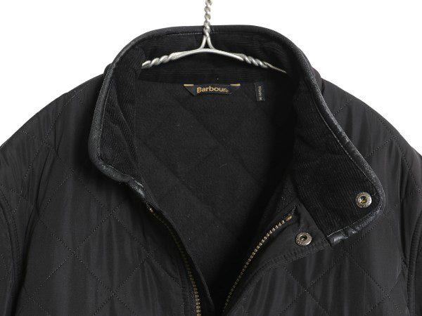 バブアー パウエル キルト ジャケット メンズ M / 中綿 ナイロン キルティング ハーフ コート フリース ライナー ジャンパー 3ワラント 黒