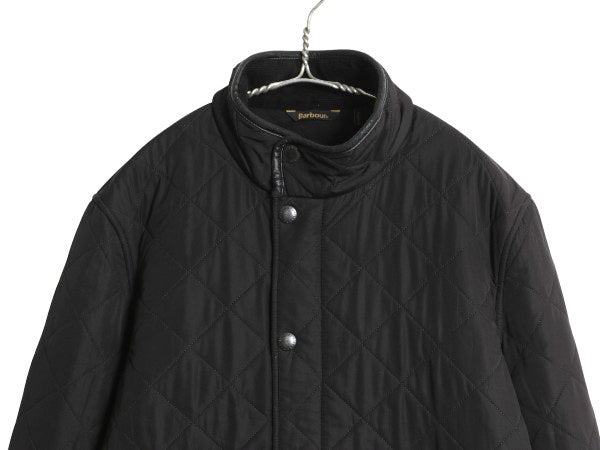 バブアー パウエル キルト ジャケット メンズ M / 中綿 ナイロン キルティング ハーフ コート フリース ライナー ジャンパー 3ワラント 黒