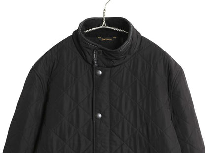 バブアー パウエル キルト ジャケット メンズ M / 中綿 ナイロン キルティング ハーフ コート フリース ライナー ジャンパー 3ワラント 黒