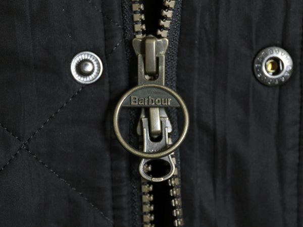 バブアー パウエル キルト ジャケット メンズ M / 中綿 ナイロン キルティング ハーフ コート フリース ライナー ジャンパー 3ワラント 黒