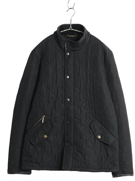 バブアー パウエル キルト ジャケット メンズ M / 中綿 ナイロン キルティング ハーフ コート フリース ライナー ジャンパー 3ワラント 黒