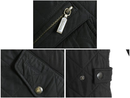 バブアー パウエル キルト ジャケット メンズ M / 中綿 ナイロン キルティング ハーフ コート フリース ライナー ジャンパー 3ワラント 黒