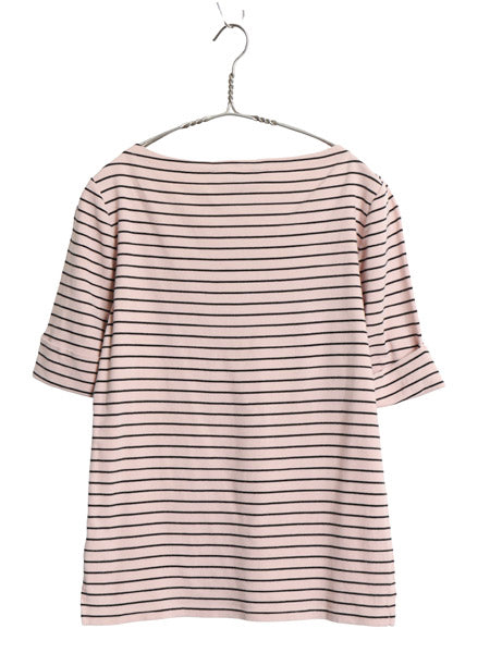 ローレン ラルフローレン ボートネック ボーダー 5分袖 Tシャツ レディース L ポロ ストレッチ コットン カットソー ワンポイント ボックス