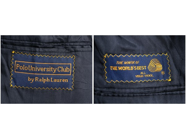 90s USA製 POLO UNIVERSITY CLUB ラルフローレン テーラード ジャケット メンズ XL 程/ オールド 紺ブレ フラノ ウール ブレザー 金ボタン