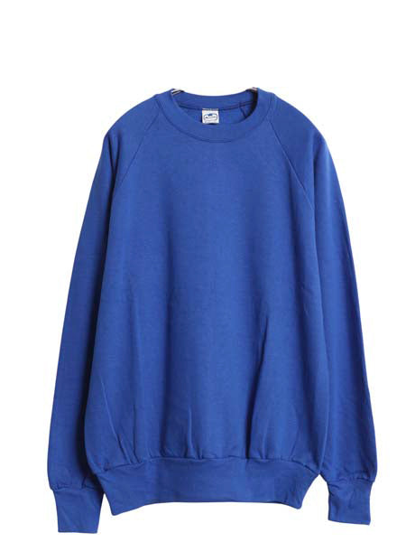 デッドストック 80s USA製 アンビル 無地 スウェット メンズ レディース L ヴィンテージ トレーナー 裏起毛 ブランク トップス シンプル 青