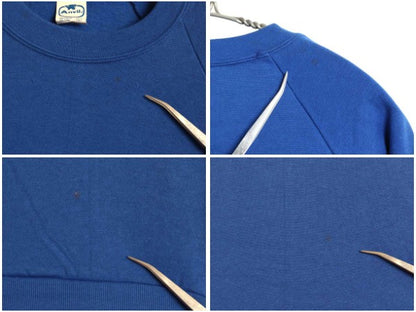 デッドストック 80s USA製 アンビル 無地 スウェット メンズ レディース L ヴィンテージ トレーナー 裏起毛 ブランク トップス シンプル 青