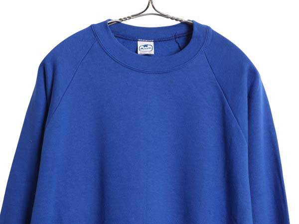 デッドストック 80s USA製 アンビル 無地 スウェット メンズ レディース L ヴィンテージ トレーナー 裏起毛 ブランク トップス シンプル 青