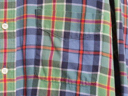 90s ジェイクルー 長袖 ボタンダウン フランネル シャツ メンズ M オールド 旧タグ チェック 長袖シャツ コットン ネルシャツ マルチカラー
