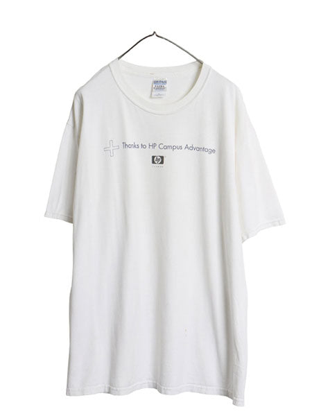 00s ヒューレットパッカード 企業 両面 プリント Tシャツ メンズ XL オールド 当時物 テック イラスト ヘビーウェイト 白 大きいサイズ 白T