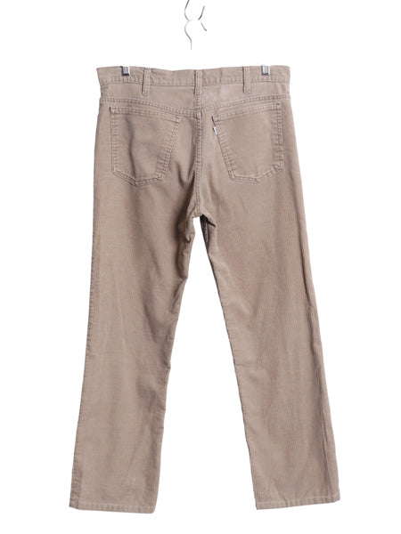 80s USA製 リーバイス 519 コーデュロイ パンツ 実寸 34 28 古着 ヴィンテージ スリム ストレート 細畝 コーズ 42 TALON ボトムス ベージュ