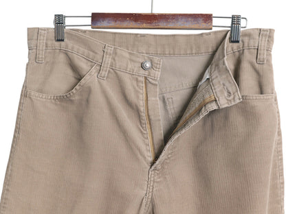 80s USA製 リーバイス 519 コーデュロイ パンツ 実寸 34 28 古着 ヴィンテージ スリム ストレート 細畝 コーズ 42 TALON ボトムス ベージュ