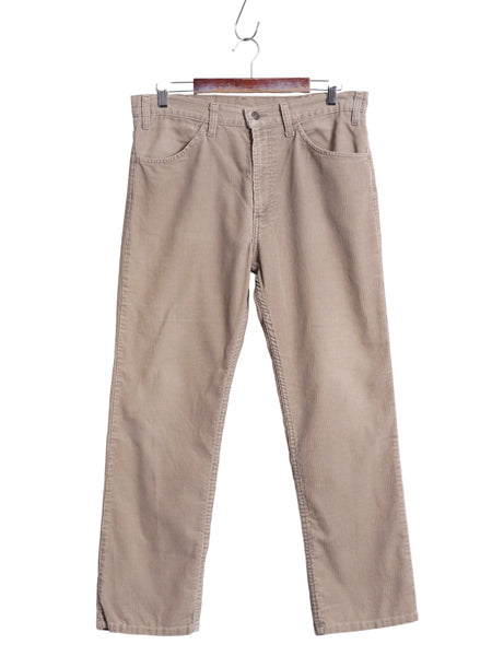 80s USA製 リーバイス 519 コーデュロイ パンツ 実寸 34 28 古着 ヴィンテージ スリム ストレート 細畝 コーズ 42 TALON ボトムス ベージュ