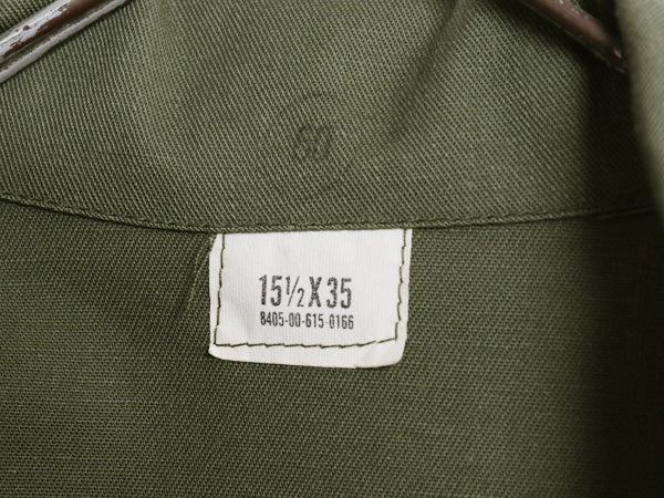 デッドストック 80s 米軍実物 US ARMY ユーティリティ シャツ M 程 新品 87年製 ヴィンテージ ミリタリー 軍物 OG507 長袖シャツ ボックス 