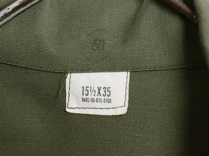 デッドストック 80s 米軍実物 US ARMY ユーティリティ シャツ M 程 新品 87年製 ヴィンテージ ミリタリー 軍物 OG507 長袖シャツ ボックス 