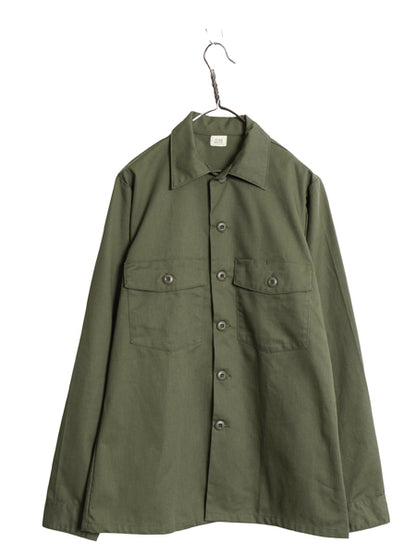 デッドストック 80s 米軍実物 US ARMY ユーティリティ シャツ M 程 新品 87年製 ヴィンテージ ミリタリー 軍物 OG507 長袖シャツ ボックス 
